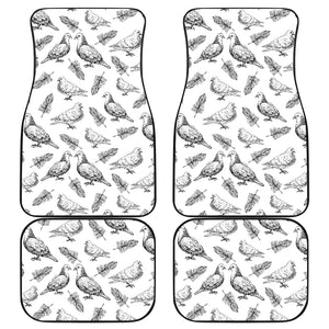 Pigeon Pattern Print Design 05 Front and Back Car Mats