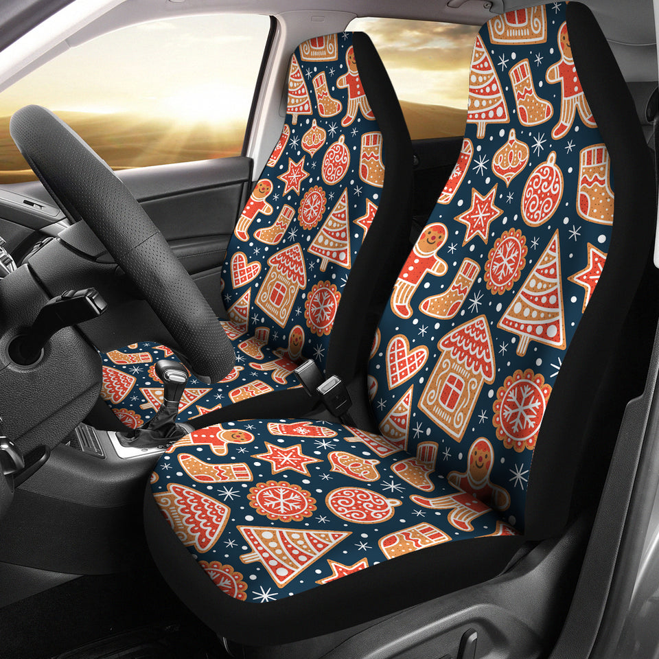 Christmas Gingerbread Cookie Pattern Universal Fit Car Seat Covers