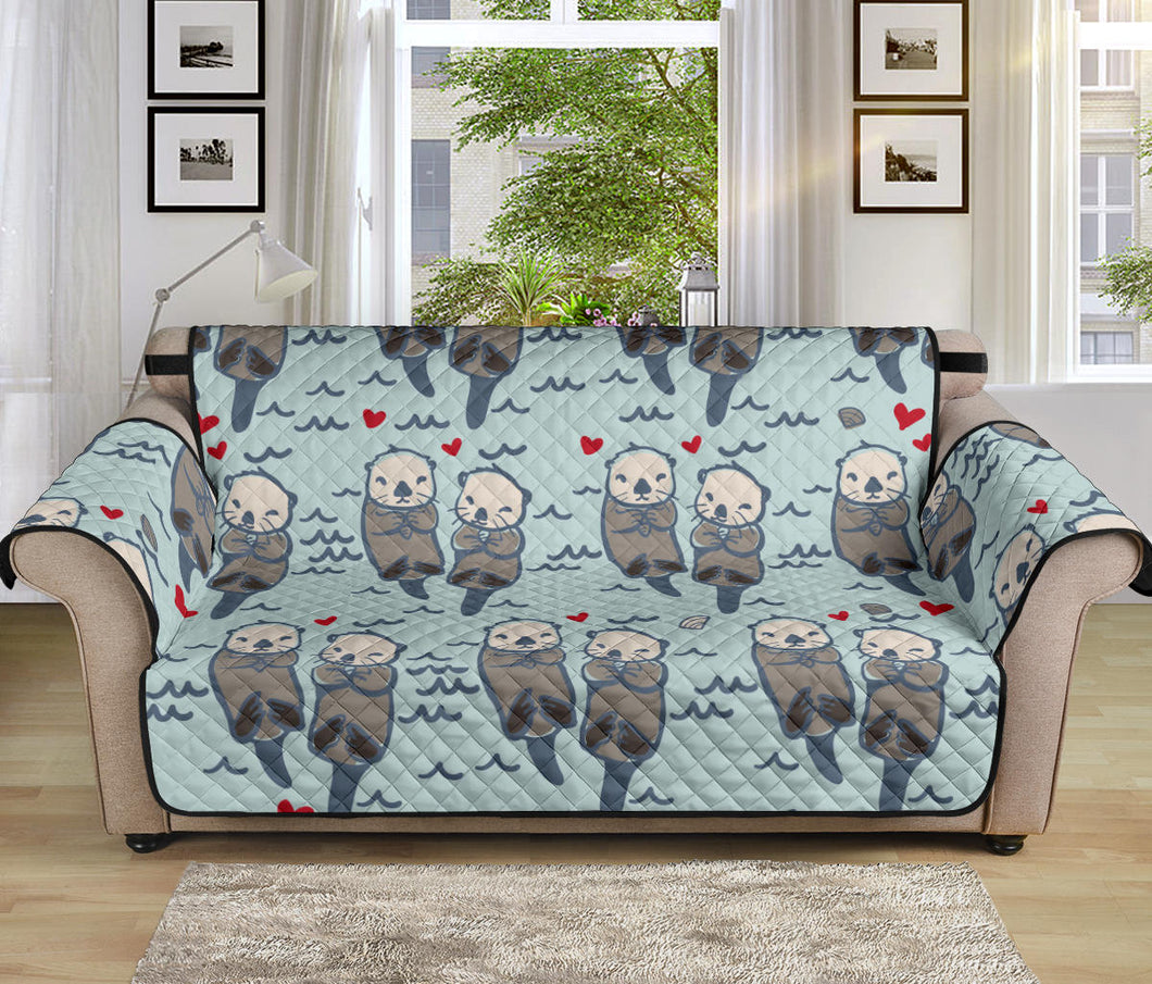 Lovely Sea Otter Pattern Sofa Cover Protector