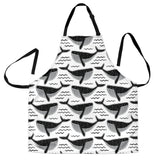 Black Whale Pattern Adjustable Apron