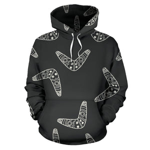 Hand Drawn Boomerang Australian Aboriginal Ornament Men Women Pullover Hoodie