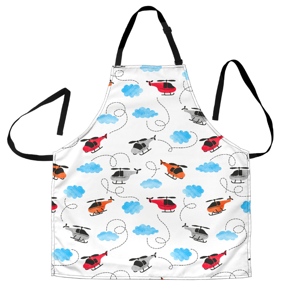 Watercolor Helicopter Cloud Pattern Adjustable Apron