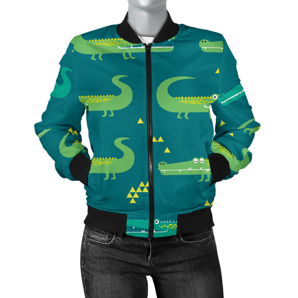 Crocodile Pattern Women'S Bomber Jacket