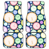 Colorful Clock Background Front And Back Car Mats