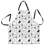 Crows Floral Wreath Rabbit Pattern Adjustable Apron