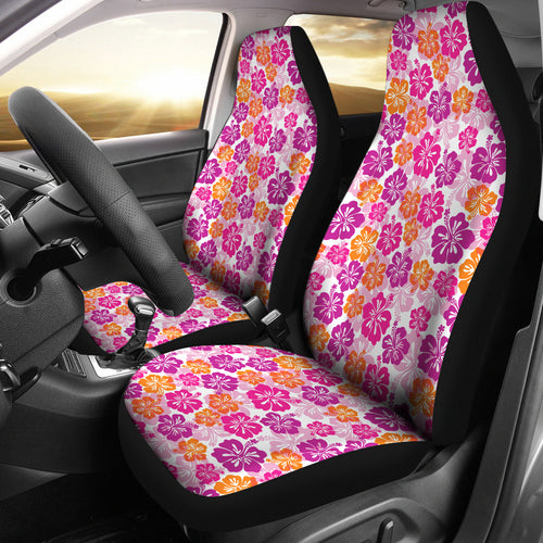 Hibiscus Pattern Print Design 01 Universal Fit Car Seat Covers