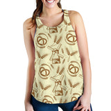 Windmill Wheat pattern Women Racerback Tank Top