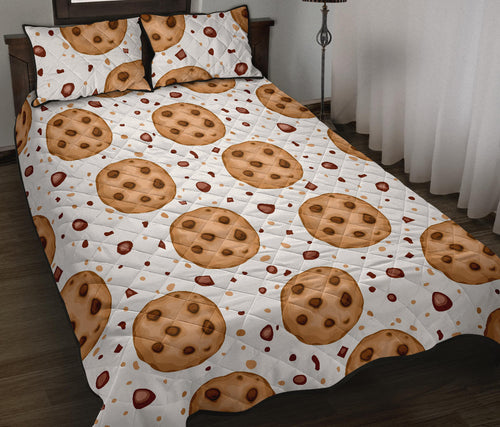 chocolate chip cookie pattern Quilt Bed Set