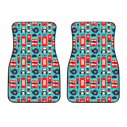 British Pattern Print Design 04 Front Car Mats