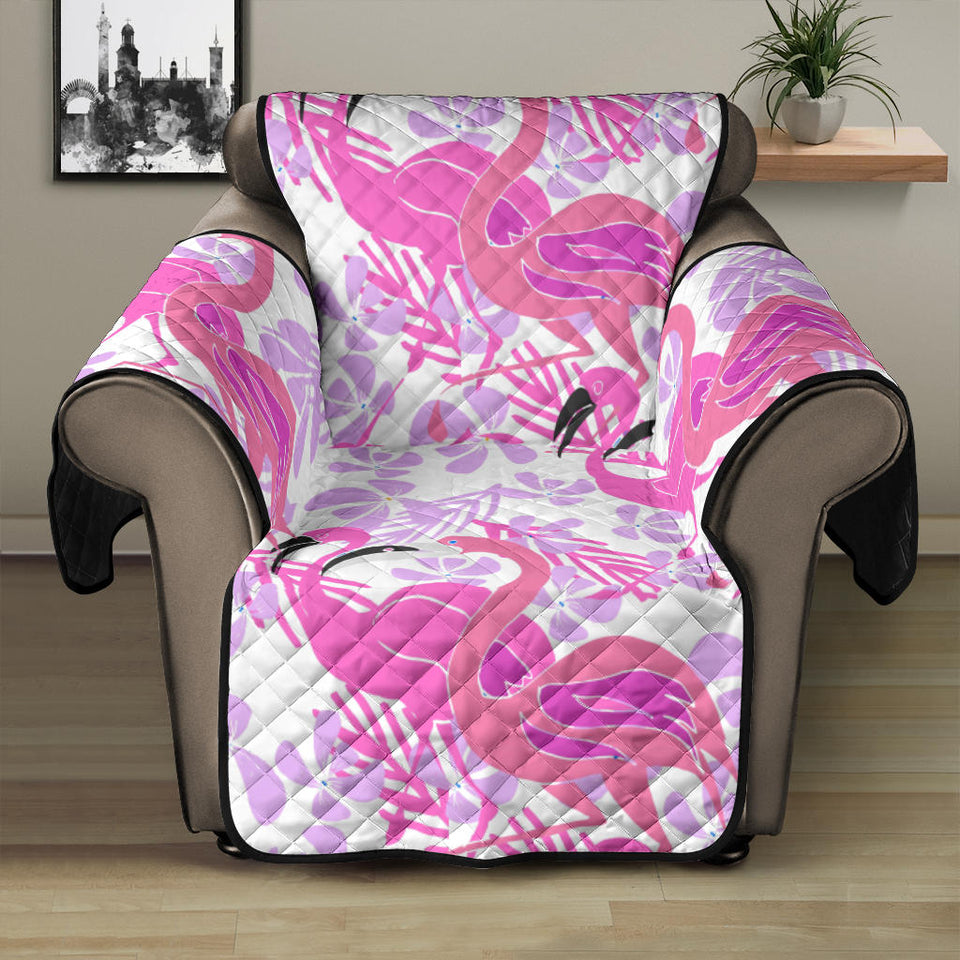 Pink flamingo flower pattern Recliner Cover Protector
