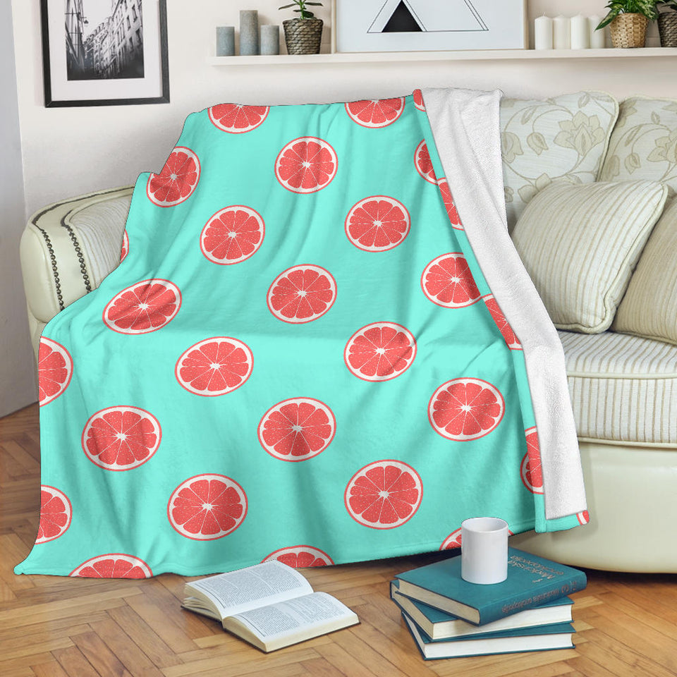 Grapefruit Green Background Premium Blanket