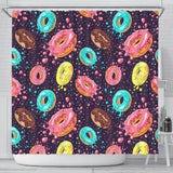 Colorful Donut Glaze Pattern Shower Curtain Fulfilled In US