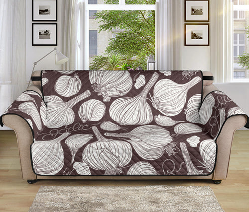 Garlic bulb dark background Sofa Cover Protector