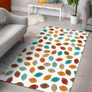 Colorful American Football Ball Pattern Area Rug
