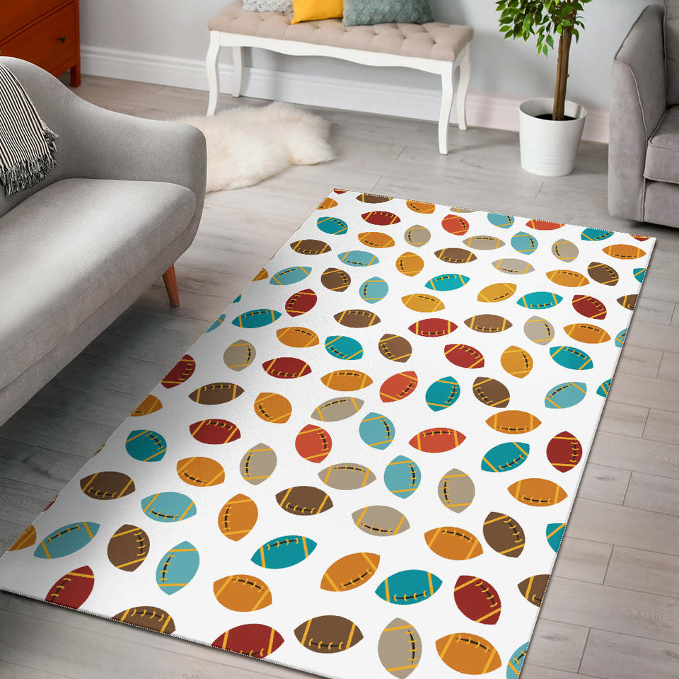 Colorful American Football Ball Pattern Area Rug