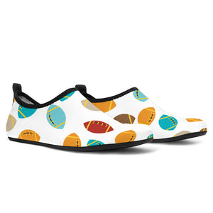 Colorful American Football Ball Pattern Aqua Shoes