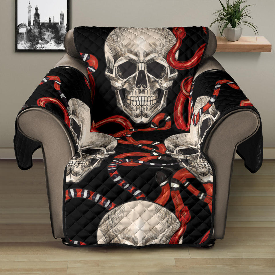 Red snake skull pattern Recliner Cover Protector
