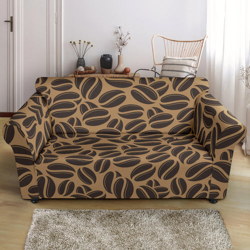 Coffee Bean On Brown Background Loveseat Couch Slipcover