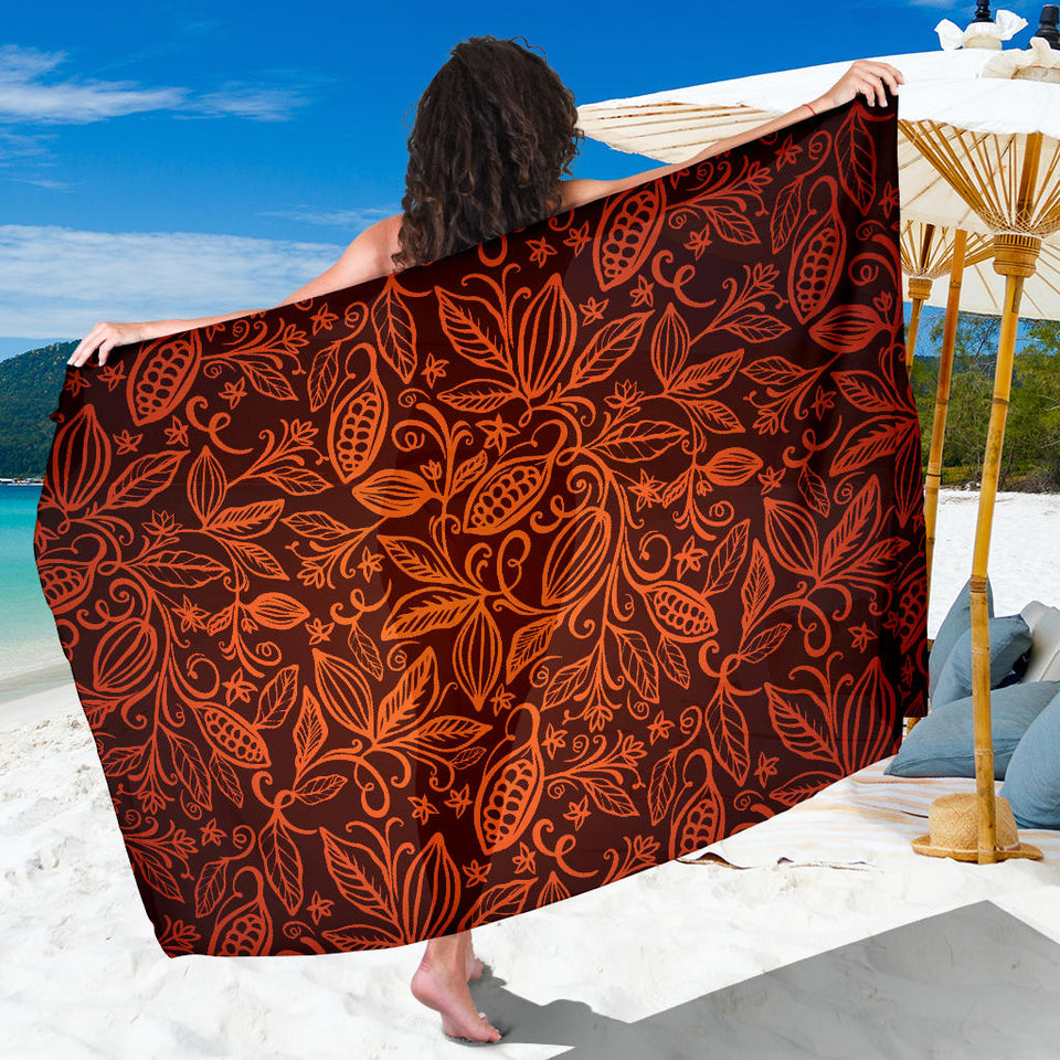 Cocoa Beans Tribal Polynesian Pattern Sarong