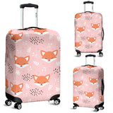 Cute Fox Pattern Pink Background Luggage Covers