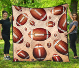 American Football Ball Design Pattern Premium Quilt