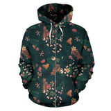 Snake Forest Pattern Zip Up Hoodie