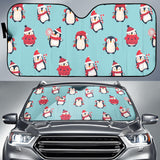 Cute Penguin Christmas  Design Pattern Car Sun Shade