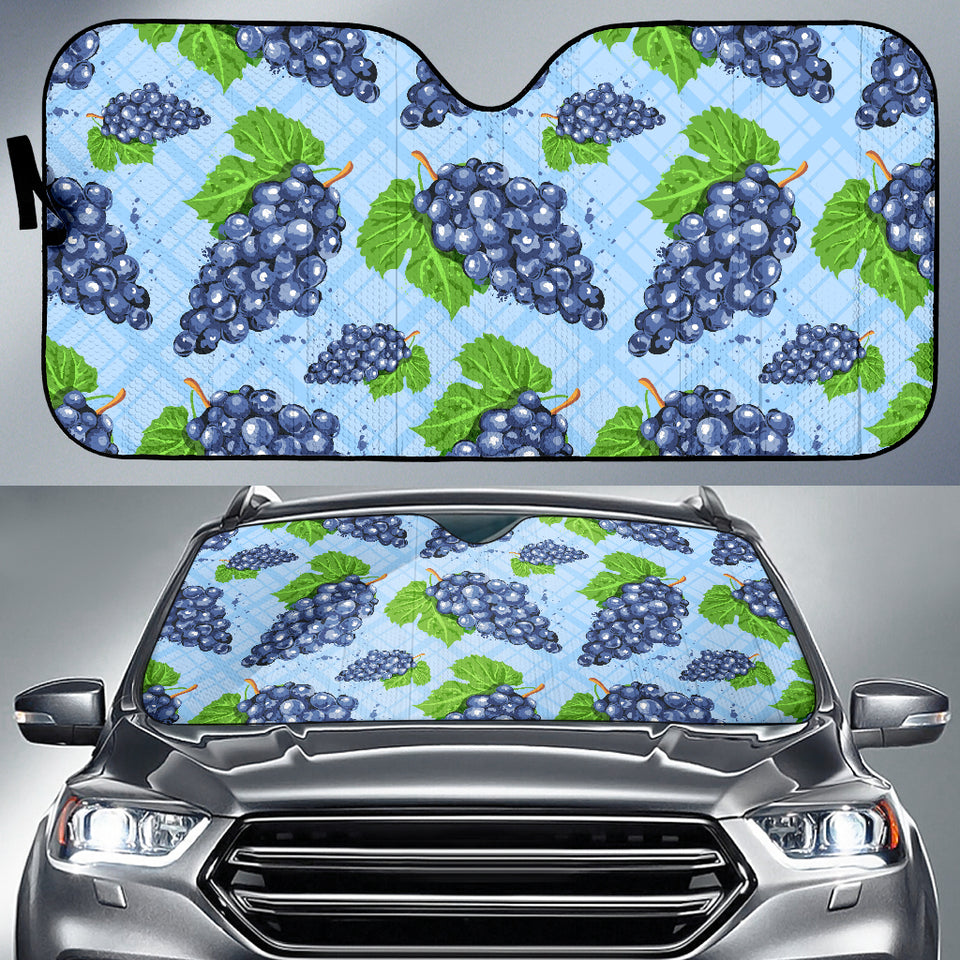 Watercolor Grape Pattern Car Sun Shade