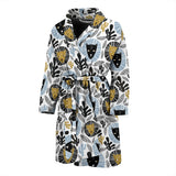 Lion Pattern Print Design 05 Men's Bathrobe