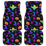 Colorful Halloween Background Front And Back Car Mats