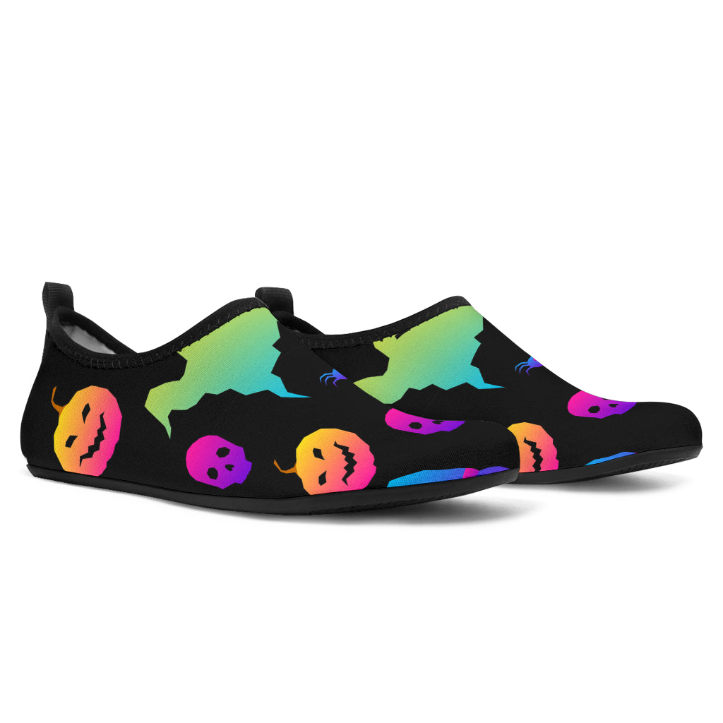 Colorful Halloween Background Aqua Shoes