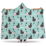 Poodle Dog Green Background Hooded Blanket
