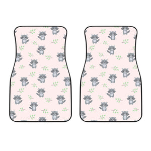 Cute Raccoons Leaves Pattern Front Car Mats