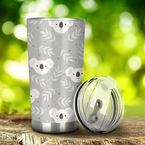 Cute Koala Leaves Pattern Tumbler