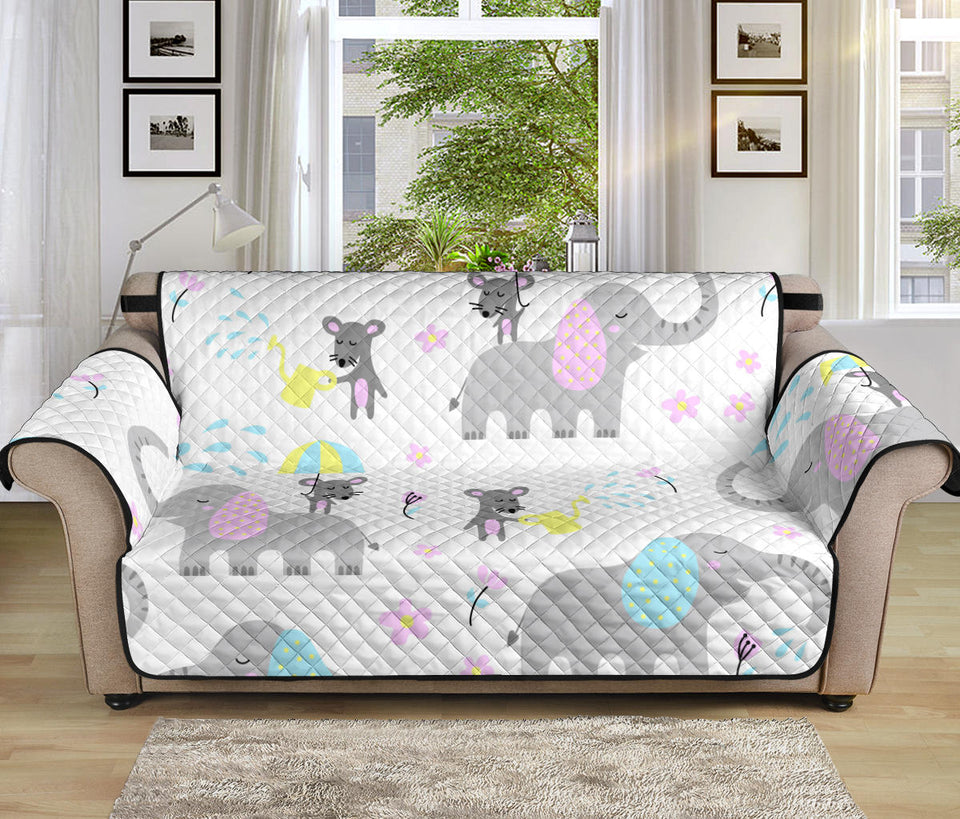 Cute elephant mouse pattern Sofa Cover Protector
