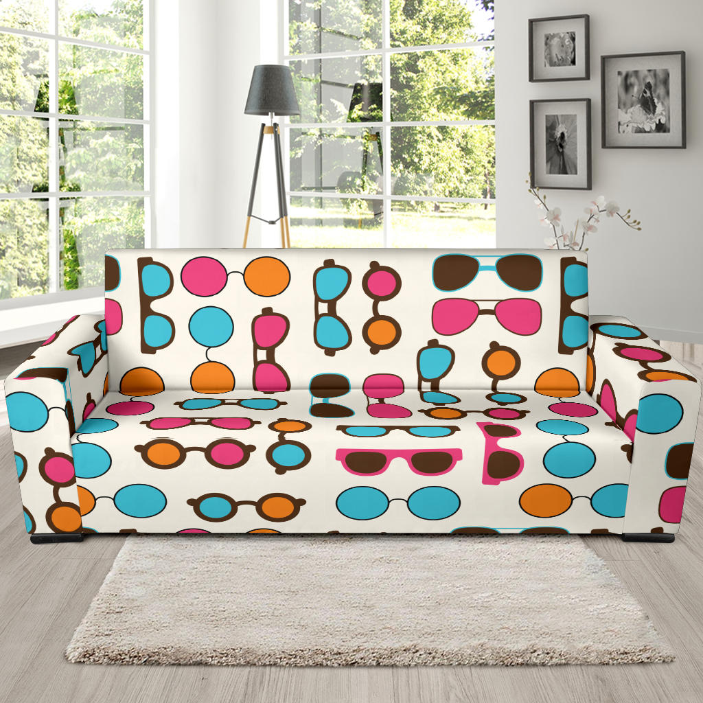 Sun Glasses Pattern Print Design 03  Sofa Slipcover