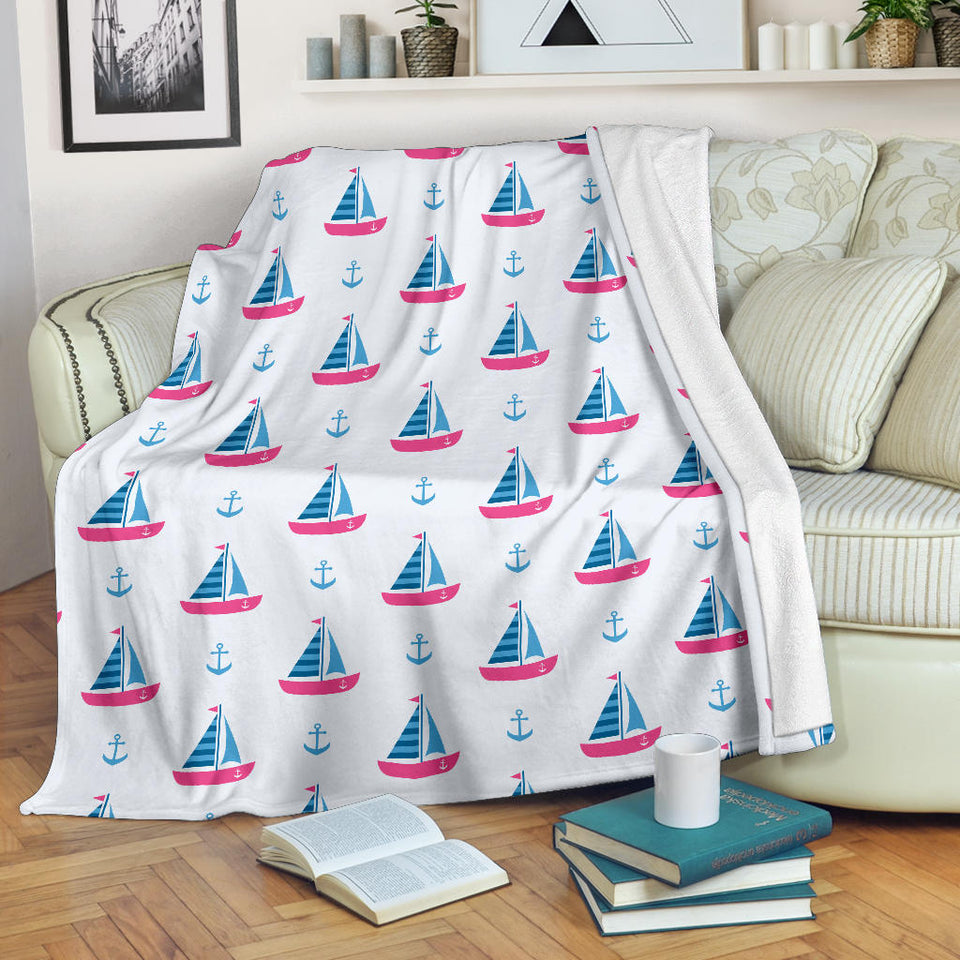 Sailboat Anchor Pattern Premium Blanket