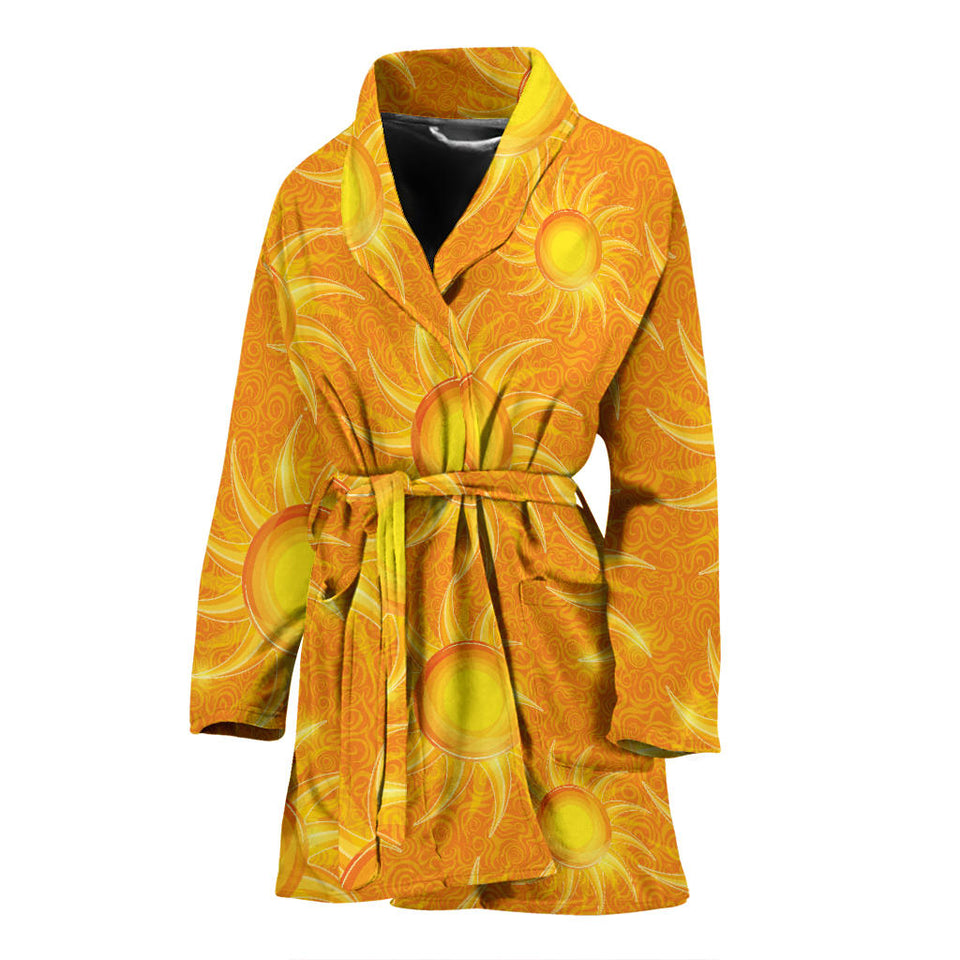 Sun Orange Background Women'S Bathrobe