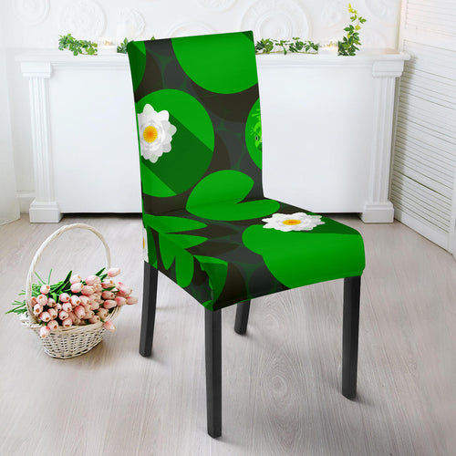 Frog Waterlily Pattern Dining Chair Slipcover