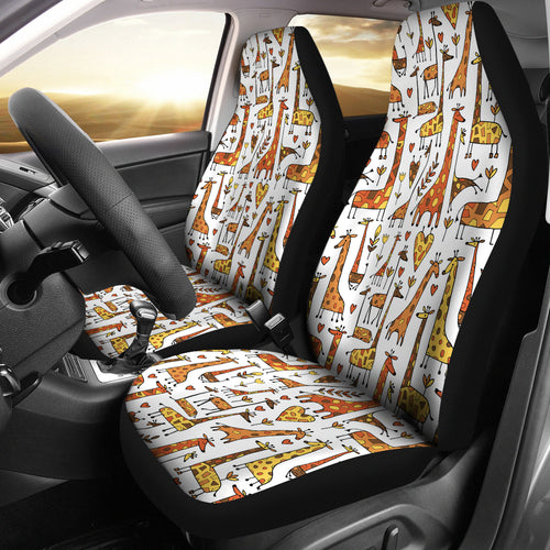 Giraffe Pattern Print Design 04 Universal Fit Car Seat Covers