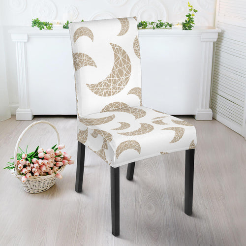 Cool Gold Moon Abstract Pattern Dining Chair Slipcover