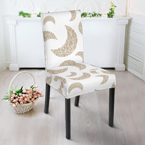 Cool Gold Moon Abstract Pattern Dining Chair Slipcover