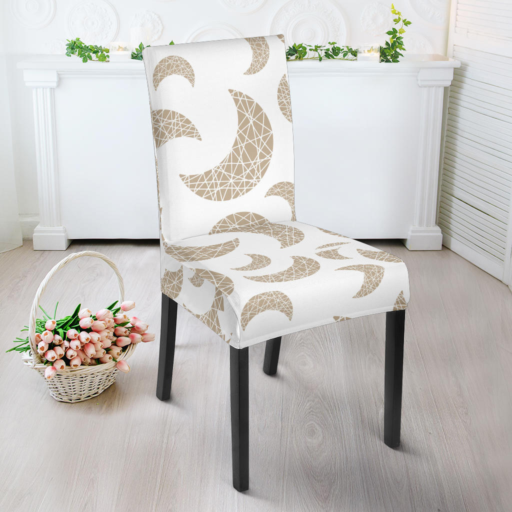 Cool Gold Moon Abstract Pattern Dining Chair Slipcover