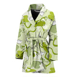 Cute Frog Dragonfly Pattern Women'S Bathrobe