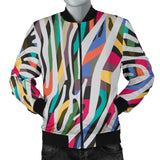 Colorful Zebra Skin Pattern Men'S Bomber Jacket