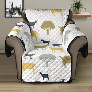 Silhouettes of goat and tree pattern Recliner Cover Protector