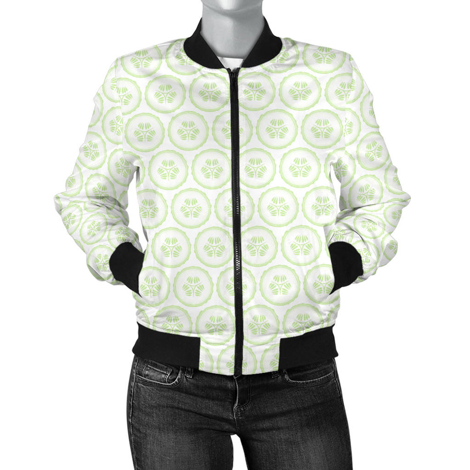 Cucumber Pattern Background Women'S Bomber Jacket