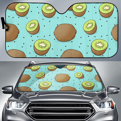 Kiwi Blue Background Car Sun Shade