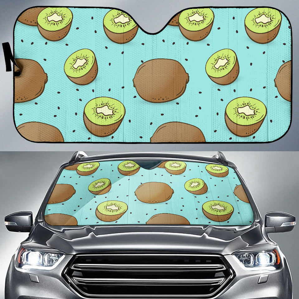 Kiwi Blue Background Car Sun Shade
