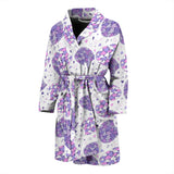 Hedgehog Pattern Print Design 05 Men's Bathrobe